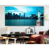 New York City Brooklyn Bridge Park Wall Art Panoramic Canvas Wall Art - Image 2