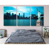 New York City Brooklyn Bridge Park Wall Art Panoramic Canvas Wall Art - Image 4