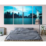 New York City Brooklyn Bridge Park Wall Art Panoramic Canvas Wall Art - Image 5