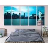 New York City Brooklyn Bridge Park Wall Art Panoramic Canvas Wall Art - Image 6