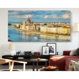 Panoramic Hungarian Parliament Building Canvas Wall Art - Image 2