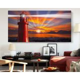 Panoramic Lighthouse Beaming Skyline Light Canvas Wall Art - Image 3