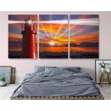 Panoramic Lighthouse Beaming Skyline Light Canvas Wall Art - Image 4