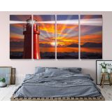 Panoramic Lighthouse Beaming Skyline Light Canvas Wall Art - Image 5