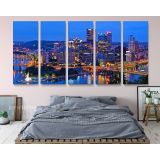 Panoramic Canvas Pittsburgh City Night View Canvas Pittsburgh Wall Art - Image 5