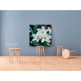 Portrait Tropical Flowers Leaves Canvas for Green Leaves Canvas Wall Art