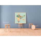 Vintage India Map Canvas with Frame Atlas India Wall Map Art Picture Poster Print - Image 2