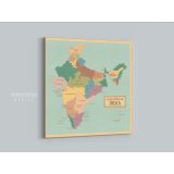 Vintage India Map Canvas with Frame Atlas India Wall Map Art Picture Poster Print - Image 4