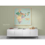 Vintage India Map Canvas with Frame Atlas India Wall Map Art Picture Poster Print - Image 5