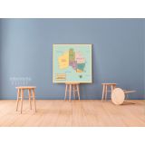 Political Map of Australia Vintage Canvas with Frame Atlas Wall Picture Poster Print - Image 3