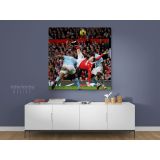 Wayne Rooney Poster Overhead Kick Soccer Player Sports Canvas with Frame - Image 3