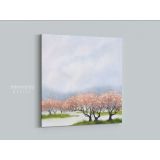 Modern Watercolour Spring Tree Paint Canvas Wall Art - Image 3
