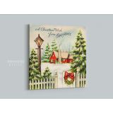 Merry Christmas Greeting Gift Print Painting on Framed Canvas - Image 3