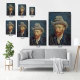 Vincent Van Gogh Painting Self-Portrait With Felt Hat Abstract PaintingWall Art Mural Canvas - Image 4