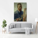 Vincent Van Gogh Painting Self-Portrait As An Artist Abstract Painting Photo Print on Canvas - Image 7