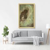 Boy Painting Photo Poster Print in Canvas with Frame Original Wall Artwork Painting in Canvas