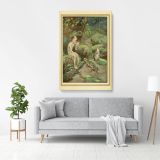Boy Painting Photo Poster Print in Canvas with Frame Original Wall Artwork for Painting in Canvas