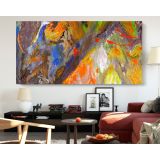 Panoramic Abstract Painting Canvas Photo Print with Frame Abstract Canvas Home Decor Wall Mural - Image 2