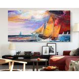 Panoramic Giclee Modern Abstract Art Canvas Wall Art - Image 2