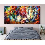 Tea Party Palette Knife Oil Painting by Leonid Afremov Canvas Wall Art