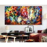 Tea Party Palette Knife Oil Painting by Leonid Afremov Canvas Wall Art - Image 2