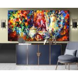 Tea Party Palette Knife Oil Painting by Leonid Afremov Canvas Wall Art - Image 3