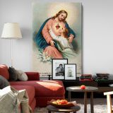 A Believing Soul Embracing Christ - Radiant Devotional Scene canvas wall art