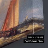 A Choppy Estuary by Abraham Hulk Snr - canvas surface and wrapped edge detail