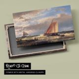 A Choppy Estuary by Abraham Hulk Snr - canvas rear frame and hanging hardware