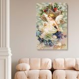 A Joyous Christmastide - Angel with Holly and Star (1908) canvas wall art - Image 2