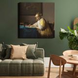A Lady Writing a Letter (ca. 1665) by Johannes VERMEER — room mockup view 15