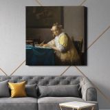 A Lady Writing a Letter (ca. 1665) by Johannes VERMEER — room mockup view 21