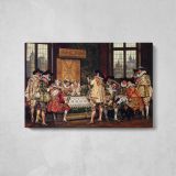 A Musical Interlude by Adolphe Alexandre Lesrel - single-panel canvas displayed above a console table