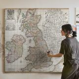 A new map of England Scotland and Ireland (1687), drawn by Robert Morden — room mockup view 3