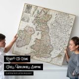 A new map of England Scotland and Ireland (1687), drawn by Robert Morden — room mockup view 4