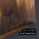 A Rocky Mountain Sheep Ovis Montana by Albert Bierstadt - canvas surface and wrapped edge detail