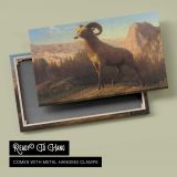 A Rocky Mountain Sheep Ovis Montana by Albert Bierstadt - canvas rear frame and hanging hardware