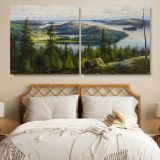A Summer's Day on Lake Paijanne by Thorsten Waenerberg — single-panel canvas in a bedroom