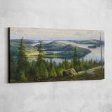 A Summer's Day on Lake Paijanne by Thorsten Waenerberg — single-panel canvas shown on a pale studio wall