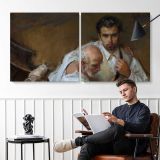 A Tender Embrace by Daniel Gerhartz — two-panel canvas arrangement in a room