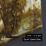 A View from Sacramento by Albert Bierstadt - canvas surface and wrapped edge detail