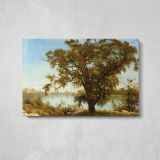 A View from Sacramento by Albert Bierstadt - single-panel canvas displayed above a console table