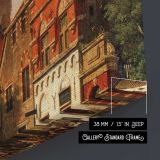 A View in Delft by Adrianus Eversen - canvas surface and wrapped edge detail