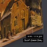 A Village in Winter by Adrianus Eversen - canvas surface and wrapped edge detail