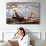 A Windy Day by Abraham Hulk Snr - single-panel canvas displayed above a sofa