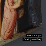 A Youth Relating Tales to Ladies by Simeon Solomon - canvas surface and wrapped edge detail