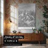 Abishai Saves David - Gustave Dore Heroic Battle Scene with Sword and Shield canvas wall art