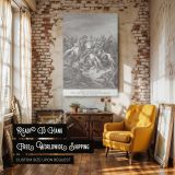 Abishai Saves David - Gustave Dore Heroic Battle Scene with Sword and Shield canvas wall art - Image 3