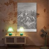 Abishai Saves David - Gustave Dore Heroic Battle Scene with Sword and Shield canvas wall art - Image 5