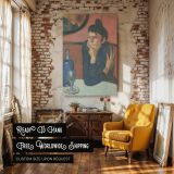 Absinthe Drinker - Pablo Picasso Pastel Bar Scene with Moody Figure canvas wall art - Image 3